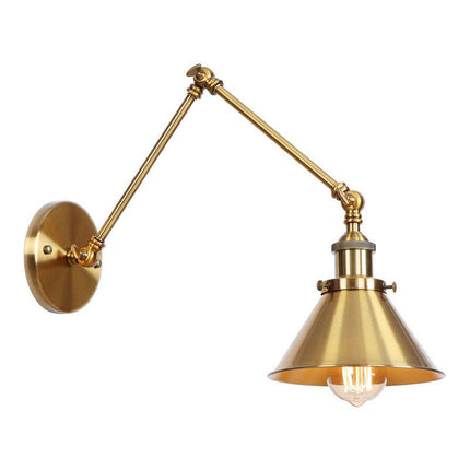 Wall Sconces, Brass Swing Arm Wall Lamp with Metal Shade – image 6