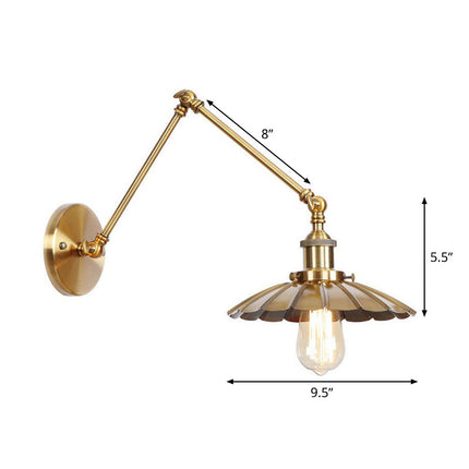 Wall Sconces, Brass Swing Arm Wall Lamp with Metal Shade – image 16
