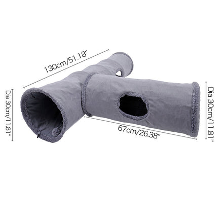 Cat Tunnel Toy with Collapsible Design & Durable Suede Material | Engaging Activity for Indoor and Outdoor Fun