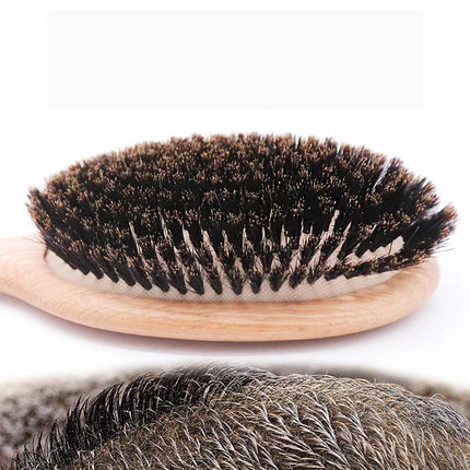 Boar Bristle Hair Brush, Wooden Detangling Brush for All Hair Types