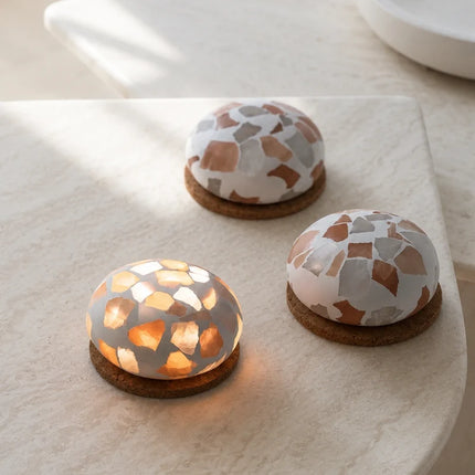 Handcrafted MineralGlow Lamp with 3 Ambient Light Tones | Rechargeable and Portable Home Accent Lighting
