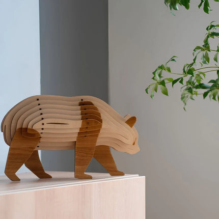 Wooden Animal Light with DIY Puzzle Assembly & Sensor Control | Unique Decorative Nightlight for Home Decor