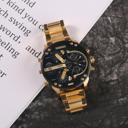Stainless Steel Chronograph Watch, Quartz Watch with Analog Dial