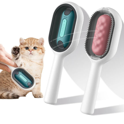 2-in-1 Pet Grooming Brush with Water Tank and Hair Removal | Efficient Cleaning for Cats and Dogs