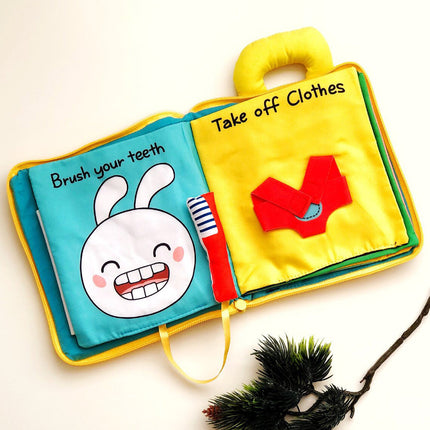 Baby Books, Soft Cloth Book Baby Toys with 3D Animals, Toddler Toys and Infant Toys, Fabric Book Baby Gift