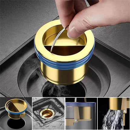 Shower Drain Insert Anti Odor, Brass Floor Drain Insert with Backflow Stopper