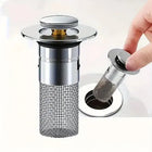 Kitchen Sink Strainer, Pop Up Drain Stopper with Hair Catcher, Bathroom Sink Stopper, Bathtub Stopper, 2 Pack