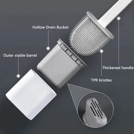 Silicone Toilet Brush and Holder, Toilet Bowl Brush for Deep Cleaning – image 4