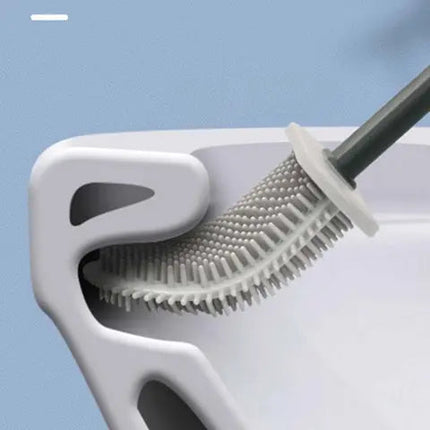Silicone Toilet Brush and Holder, Flexible Toilet Scrubber with Ventilated Holder – image 7