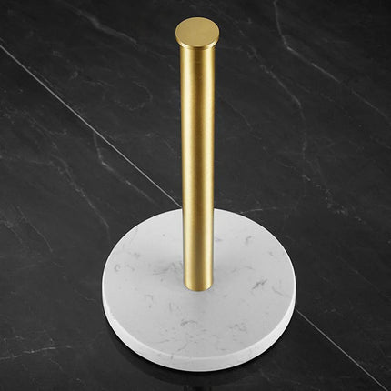 Paper Towel Holder Countertop, Marble Paper Towel Holder with Gold Finish Stainless Steel Stand – image 6