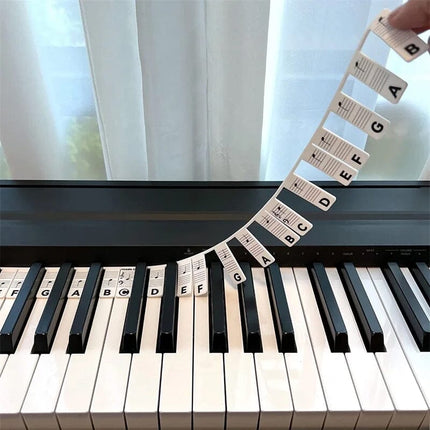 Piano Key Labels for Beginners, Removable Keyboard Note Labels, Silicone Piano Note Guide for Keyboard Piano Notes