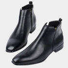 Mens Chelsea Boots, Leather Dress Boots for Men, Leather Ankle Boots with Elastic Side Panels