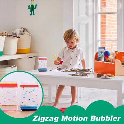 Liquid Motion Bubbler Sensory Toy, Zigzag Stress Relief Toy, Home Decor, Desk Decor and Office Decor, Minute Timer