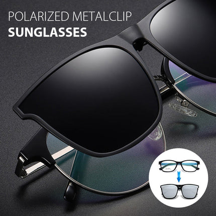 Polarized Clip On Sunglasses for Prescription Glasses, Flip Up Sunglasses UV400, Driving and Fishing Sunglasses