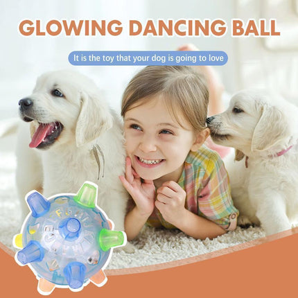 Jumping Ball for Dogs with Lights and Music, Interactive Dog Toys for Boredom, Puppy Toys, Dog Toy Ball, Glowing Ball