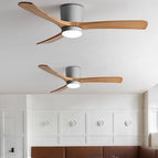 ∅ 36″ x H 11″  (Power: ~18W) / White+Walnut Wood / Warm Light