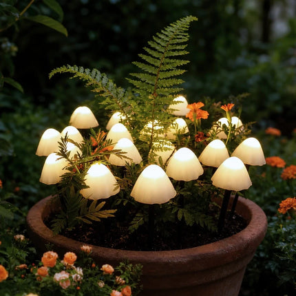 Solar Garden Lights with Whimsical Mushroom Design | 8 Lighting Modes for Enchanting Outdoor Ambiance