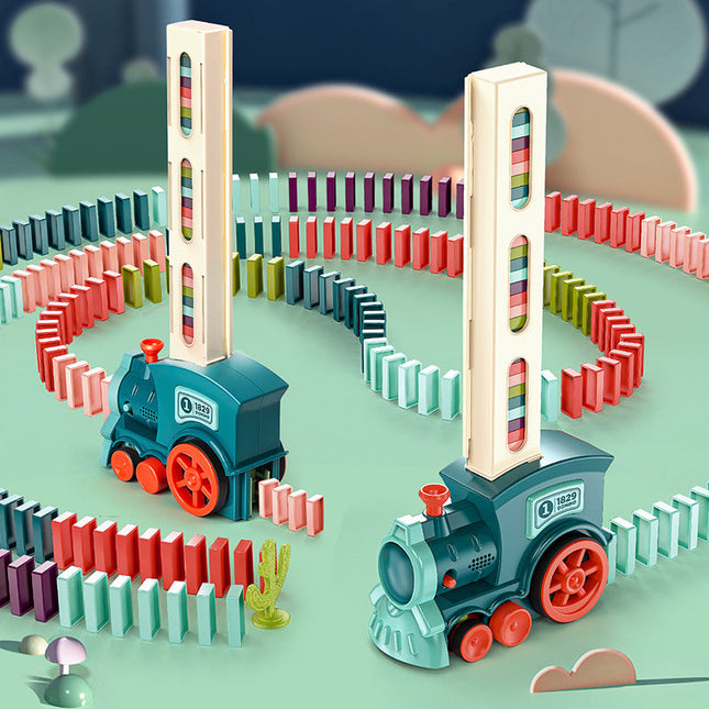 Toy Train Domino Set, Automatic Domino Train Toy, Domino Game for Kids, Educational Toys and STEM Toys