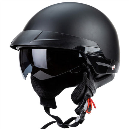 DOT Approved Motorcycle Helmet, Open Face Motorcycle Helmet with Visor, Lightweight Cruiser Biker Helmet with Neck Cover