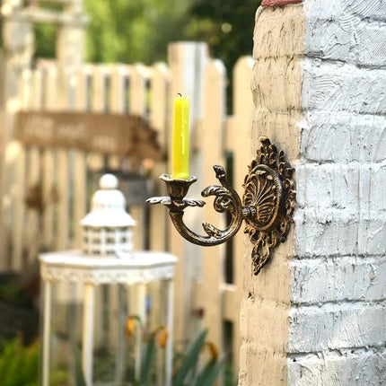 Vintage Cast Iron Candle Sconce with Intricate Scrollwork | Timeless Wall Accent for Taper Candles