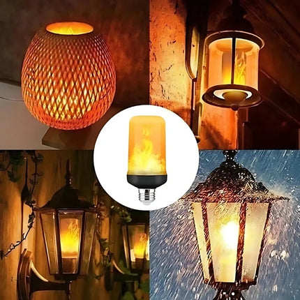 Flame-Effect LED Bulb with Four Lighting Modes | Realistic Flickering Fire Glow for Atmosphere and Ambiance