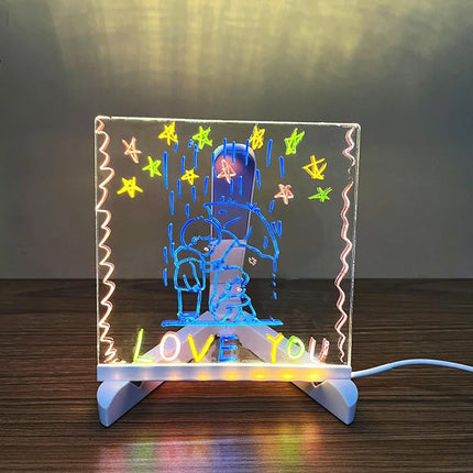 Light Up Message Board with 7 Colored Pens, LED Sign Board for Cafe Menu – image 6