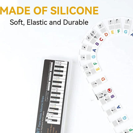 Piano Key Labels for Beginners, Silicone Piano Note Guide for Keyboard Piano Notes – image 5