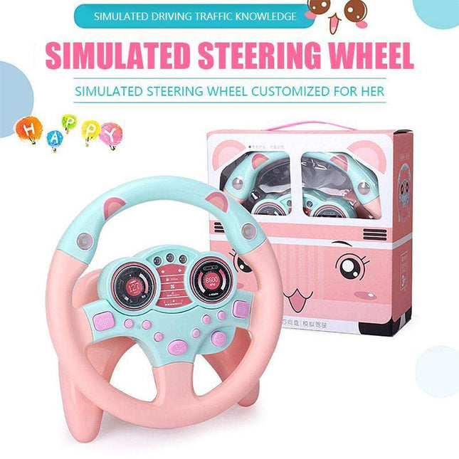 Steering Wheel Toy with Lights and Sounds, Baby Toys, Toddler Toys, Pretend Play Toys, Car Seat Toy with Suction Base