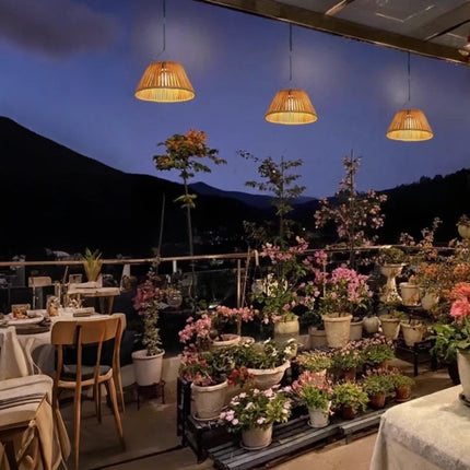 Solar-Powered Lantern with USB Backup & Dusk Sensor | Elegant Faux Rattan Design for Outdoor Ambiance