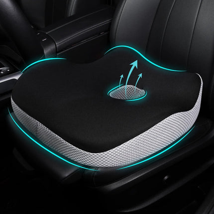 Car Seat Cushion for Short Drivers, Memory Foam Seat Cushion with Non Slip Base, Truck Seat Cushion for Office Chair