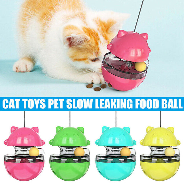 Interactive Cat Toys for Indoor Cats, Cat Puzzle Feeder Treat Dispenser, Kitten Toys with Ball, Gifts for Cat Lovers