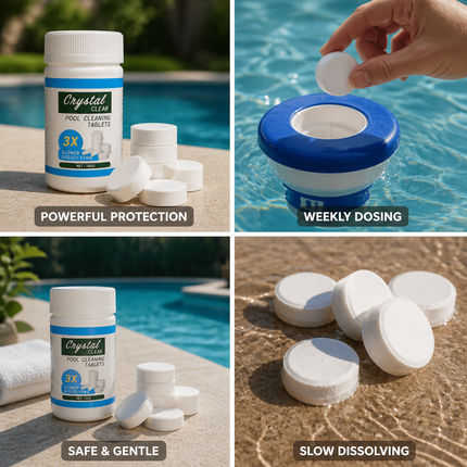 Swimming Pool Tablets 50 Count, Bacterial Protection Pool Chemicals