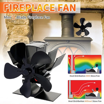 Wood Stove Fan, Heat Powered Stove Fan for Wood Burner Stove