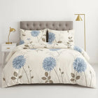 Floral Duvet Cover Set with Zipper and Corner Ties, Flower Bedding Set with 2 Pillowcases, Upscale Bedding
