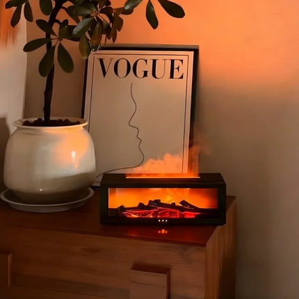 Humidifier with Mesmerizing Flame Effect & Multicolor Lighting | USB-Operated for Soothing Atmosphere