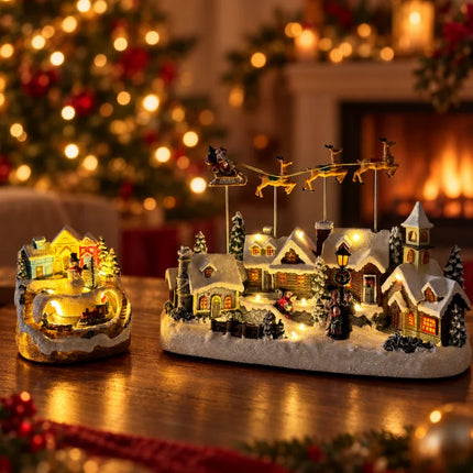 Christmas Village Set with Lights and Music, Winter Village Houses – image 6