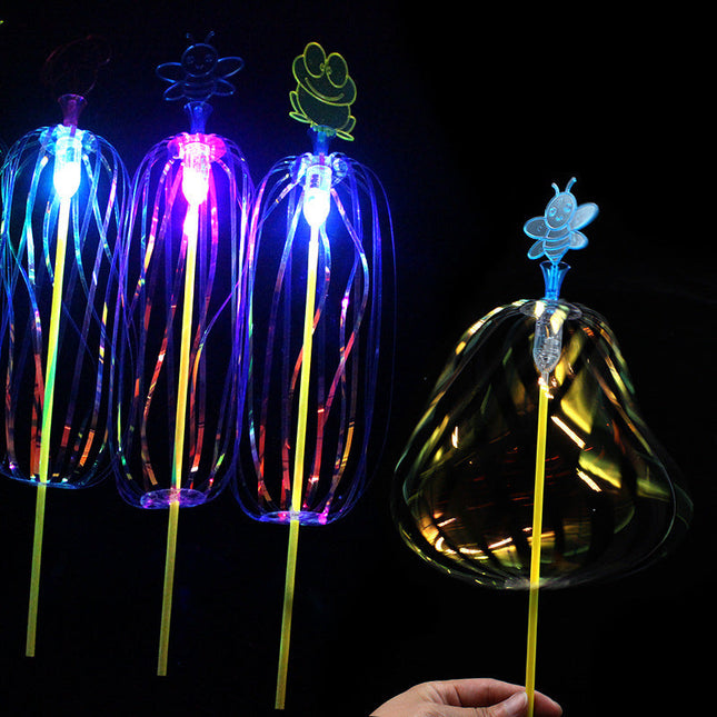 LED Light Sticks, Light Up Wand with Spinning Ribbons, Color Changing Light Up Toys for Birthday Parties and Carnivals