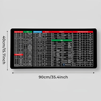 Large Mouse Pad with Office Shortcut Keys, Anti Slip Desk Pad for Keyboard – image 11