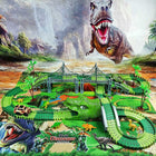 Dinosaur Race Track for Kids, Flexible Race Track Toys with LED Dino Car and 160 Pieces, Toy Car Track, Toddler Toys