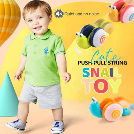 Toddler Toys Pull String Snail Toy, Light Up Toy with Music, Infant Toys for Crawling, Baby Gift for Boys and Girls