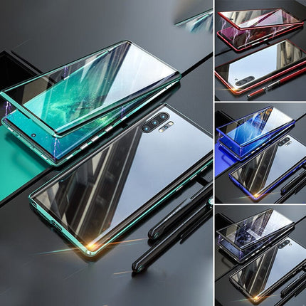 Samsung Phone Case, Magnetic Double Sided Tempered Glass Phone Cover, Galaxy S23 Ultra Case with Metal Frame