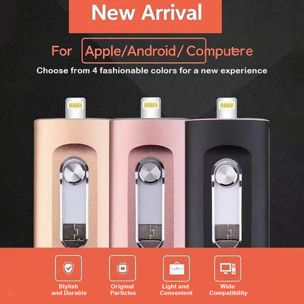 USB Flash Drive 3 in 1, USB C Flash Drive for Phone and Computer, High Speed USB 3.0 Thumb Drive, Metal Memory Stick