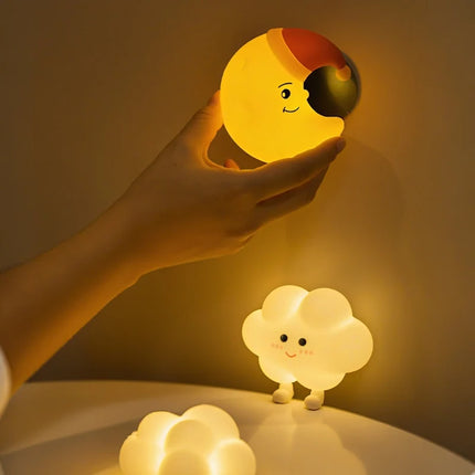 Rechargeable Night Light with Tap Control | Whimsical Star, Moon & Cloud Designs for Cozy Ambiance