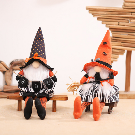 Halloween Gnomes Plush Long Legged, Nisse Tomte Elf Doll Handmade, Halloween Decorations and Halloween Home Decor