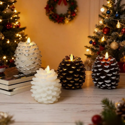 Flameless Pinecone Candles with Remote Control & Timer | Nature-Inspired Ambiance for Cozy Spaces