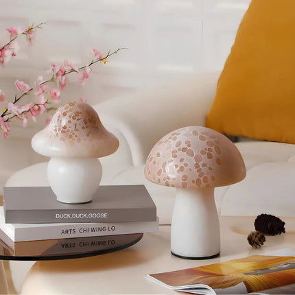 Dimmable Mushroom Table Lamp with Premium Speckled Glass | Adjustable Lighting for Elegant Home Decor
