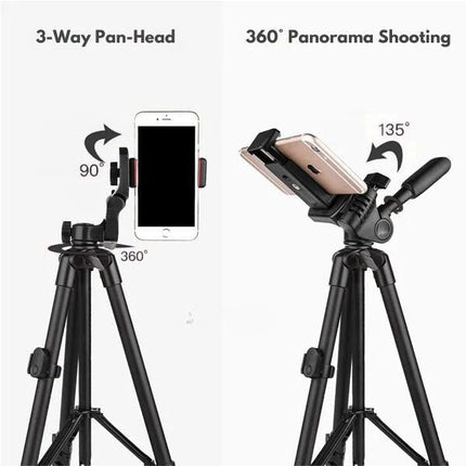 Phone Tripod with Bluetooth Remote, Portable Phone Stand for Travel