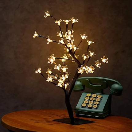 Cherry Blossom Tree Decoration with Warm White LED Lights | Elegant Centerpiece for Cozy Ambiance and Relaxation