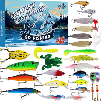 Fishing Advent Calendar, 24 Day Christmas Advent Calendar with Fishing Baits and Hooks – image 22