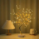 Golden Leaf Tree Decorative Light with Adjustable Bendable Branches | Warm White LED Illumination for Cozy Atmosphere